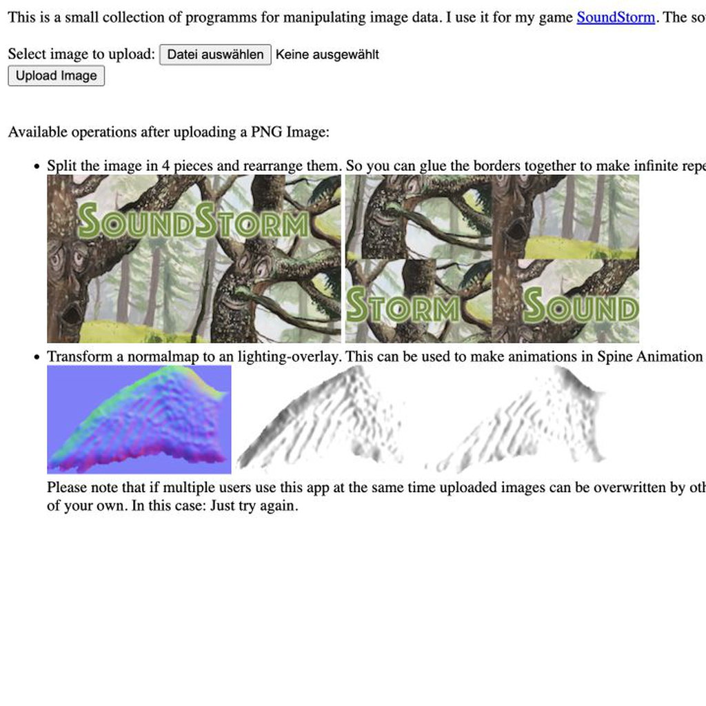 Quadratischer Ausschnitt des Bildwerkzeugs mit Beispielen für Texturen und Normalmaps